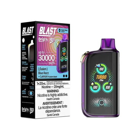 Drip'n by Envi x Fasta Blast 30K Disposable - Blue Razz + Lemon (Fusion) - Vapeshop Mania