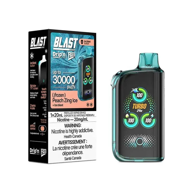 Drip'n by Envi x Fasta Blast 30K Disposable - Peach Zing Ice - Vapeshop Mania