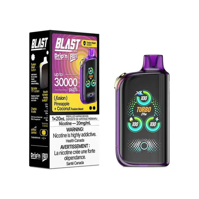 Drip'n by Envi x Fasta Blast 30K Disposable - Pineapple + Coconut (Fusion) - Vapeshop Mania