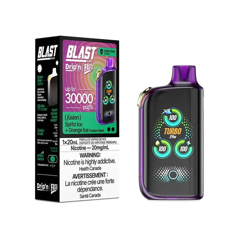 Drip'n by Envi x Fasta Blast 30K Disposable - Spritz Ice + Orange Ice (Fusion) - Vapeshop Mania
