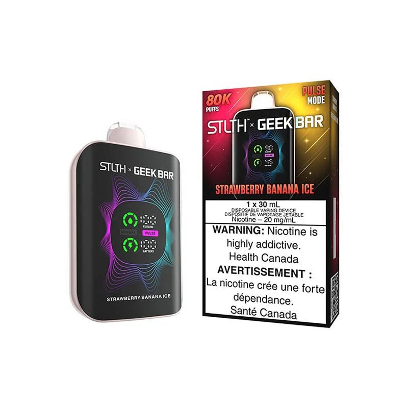 STLTH - STLTH x Geek Bar 80K Disposable - Strawberry Banana Ice - Psycho Vape