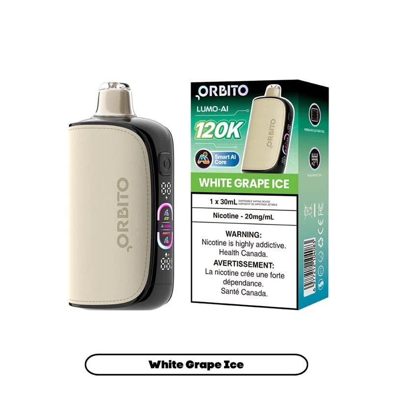 White Grape Ice – Orbito Lumo AI 120K Disposable Vape - Psycho Vape