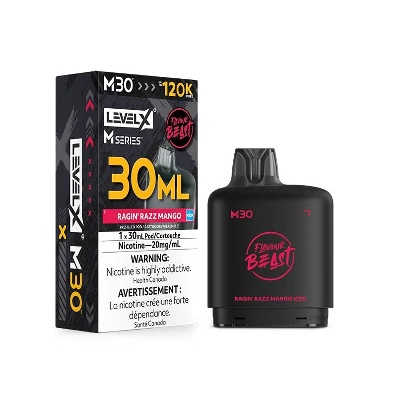 Level X M Series Pod - Flavour Beast - Ragin' Razz Mango Iced