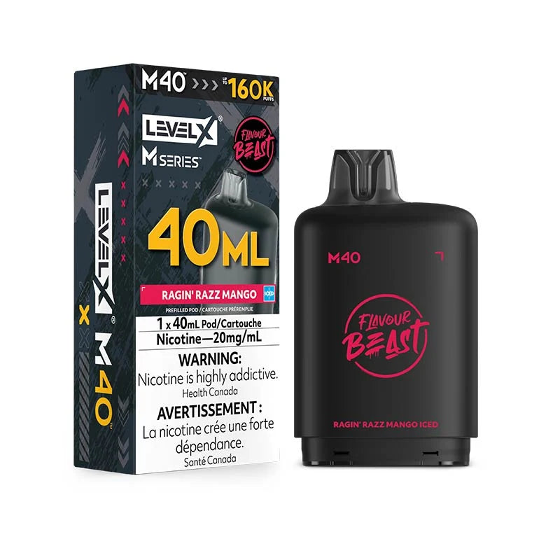 Level X M Series Pod - Flavour Beast - Ragin' Razz Mango Iced