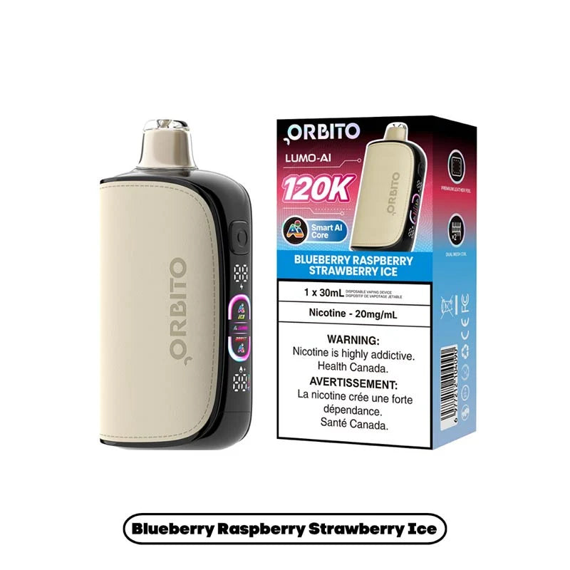 Blueberry Raspberry Strawberry Ice – Orbito Lumo AI 120K Disposable Vape