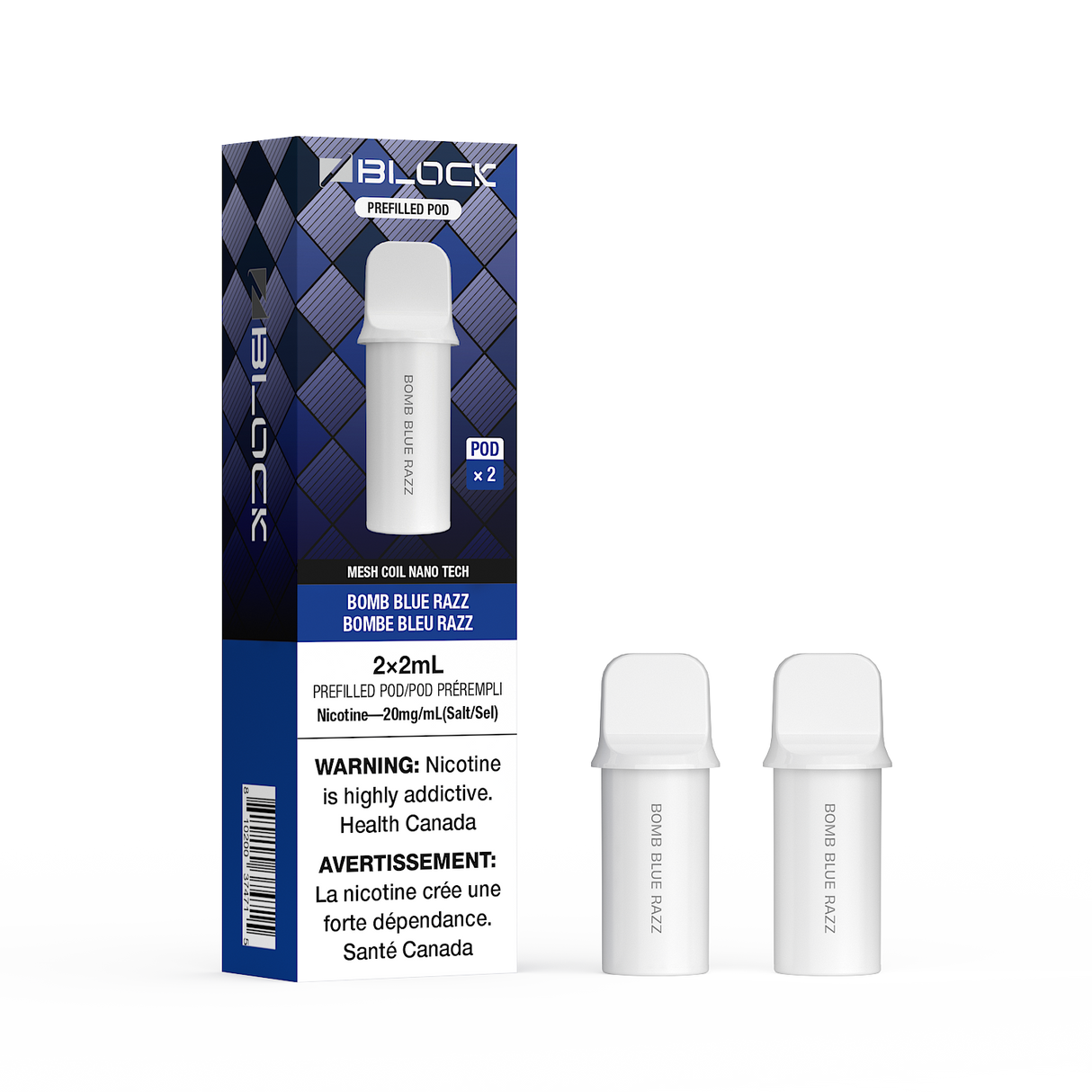 Bomb Blue Razz – ZBlock 2mL Pod 2-Pack Prefilled Pod