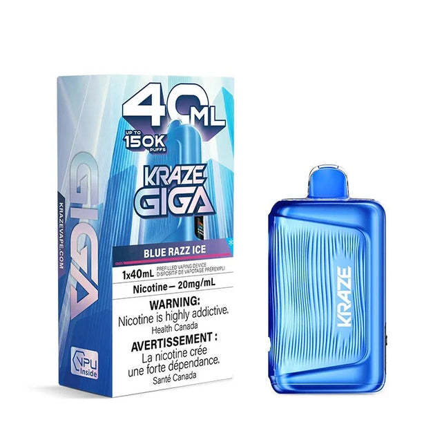 Blue Razz Ice Disposable Vape – Kraze Giga 150K