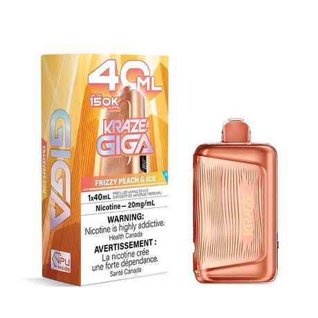 Frizzy Peach G Ice Disposable Vape – Kraze Giga 150K