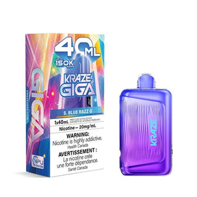 S. Blue Razz G Disposable Vape – Kraze Giga 150K