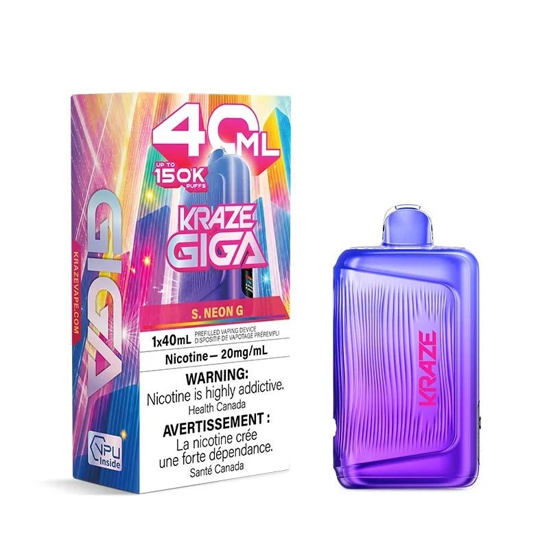 S. Neon G Disposable Vape – Kraze Giga 150K