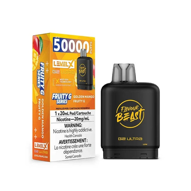 Golden Mango Fruity G – Level X G2 Ultra 50K Flavour Beast Prefilled Pod