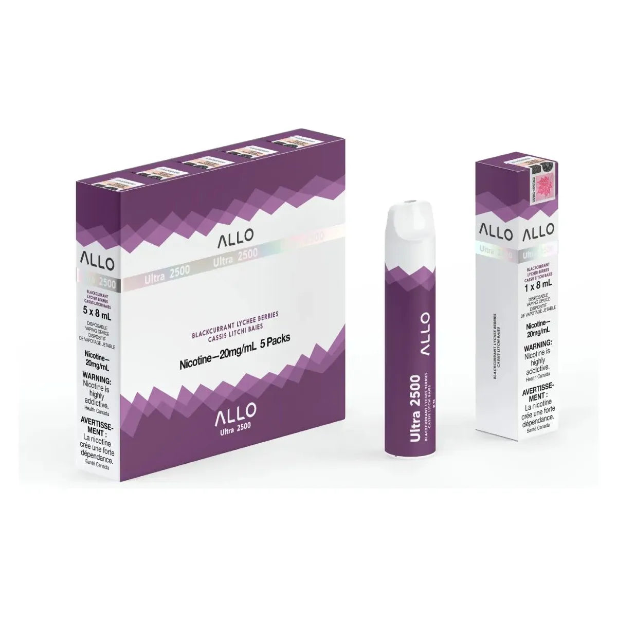 Shop ALLO Ultra 2500 Disposable - Blackcurrant Lychee Berries - at Vapeshop Mania