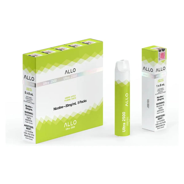 Shop ALLO Ultra 2500 Disposable - Green Apple - at Vapeshop Mania