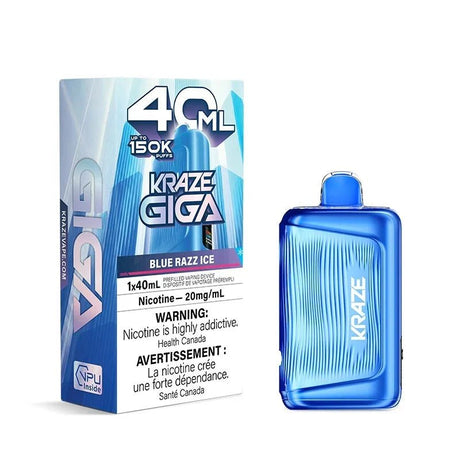 Blue Razz Ice Disposable Vape – Kraze Giga 150K - Psycho Vape