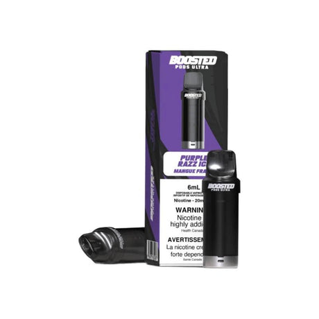 BOOSTED - Purple Razz Ice Boosted ULTRA Pods, 6mL (Synthetic 50) - Psycho Vape