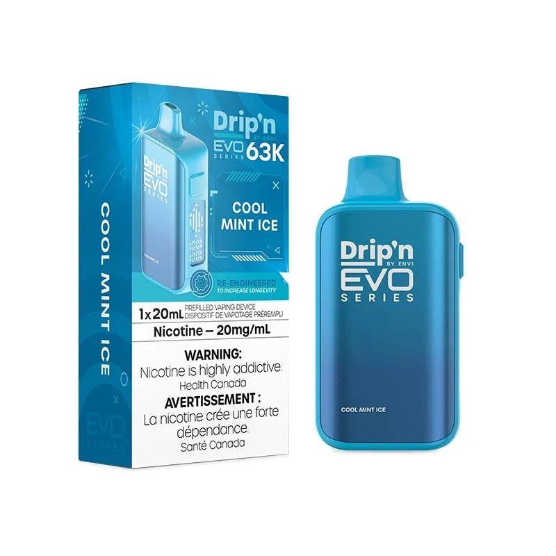 Cool Mint Ice Disposable Vape – Drip'n by Envi EVO 63K - Psycho Vape