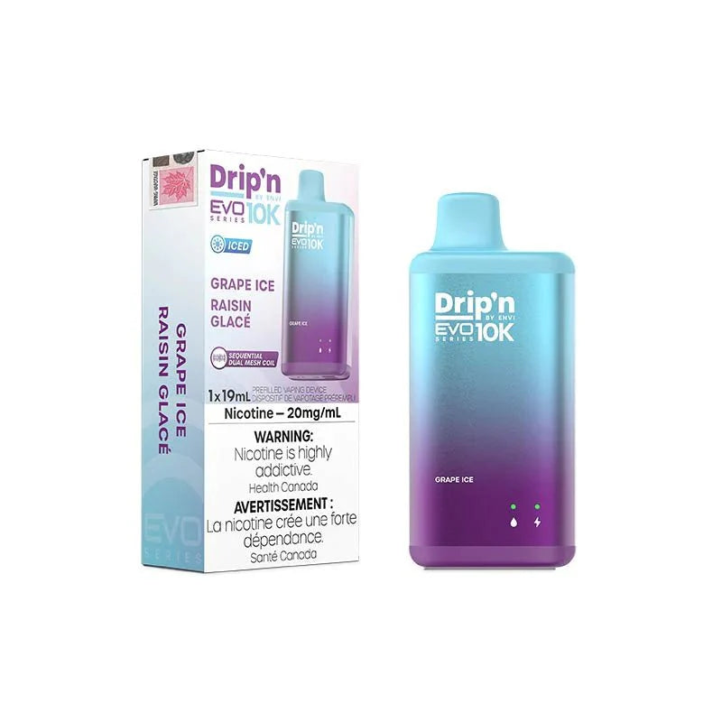 ENVI - Drip'n by Envi EVO Series 10K Disposable - Grape Ice - Psycho Vape