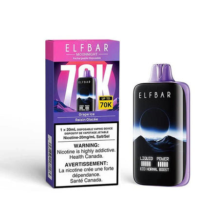 ELF BAR - ELF Bar MoonNight 70K Disposable - Grape Ice - Psycho Vape