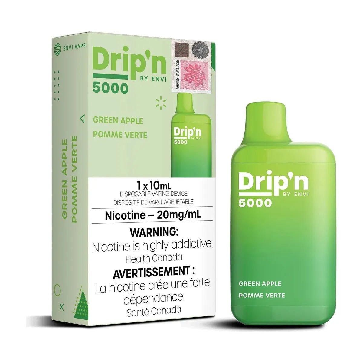 ENVI - Drip'n by Envi 5000 Disposable - Green Apple - Psycho Vape
