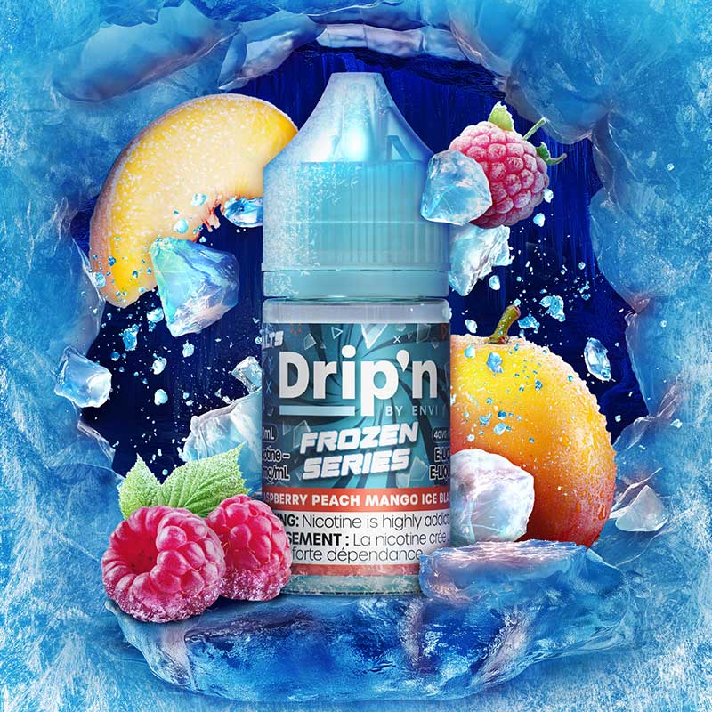 ENVI - Drip'n by Envi Frozen Salt Juice - Raspberry Peach Mango Ice Blast - Psycho Vape