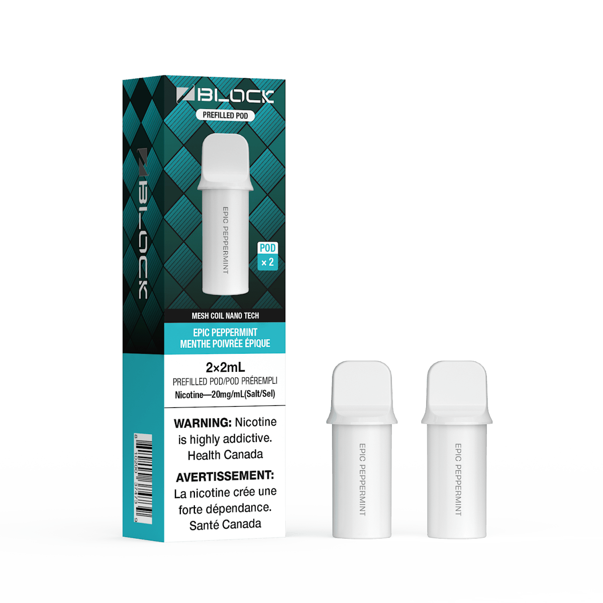 Epic Peppermint – ZBlock 2mL Pod 2-Pack Prefilled Pod - Psycho Vape