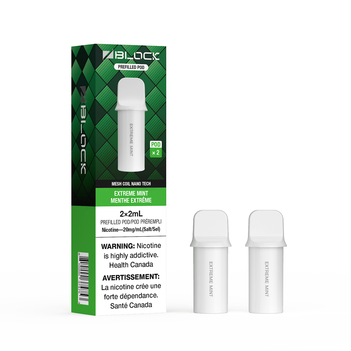 Extreme Mint – ZBlock 2mL Pod 2-Pack Prefilled Pod - Psycho Vape