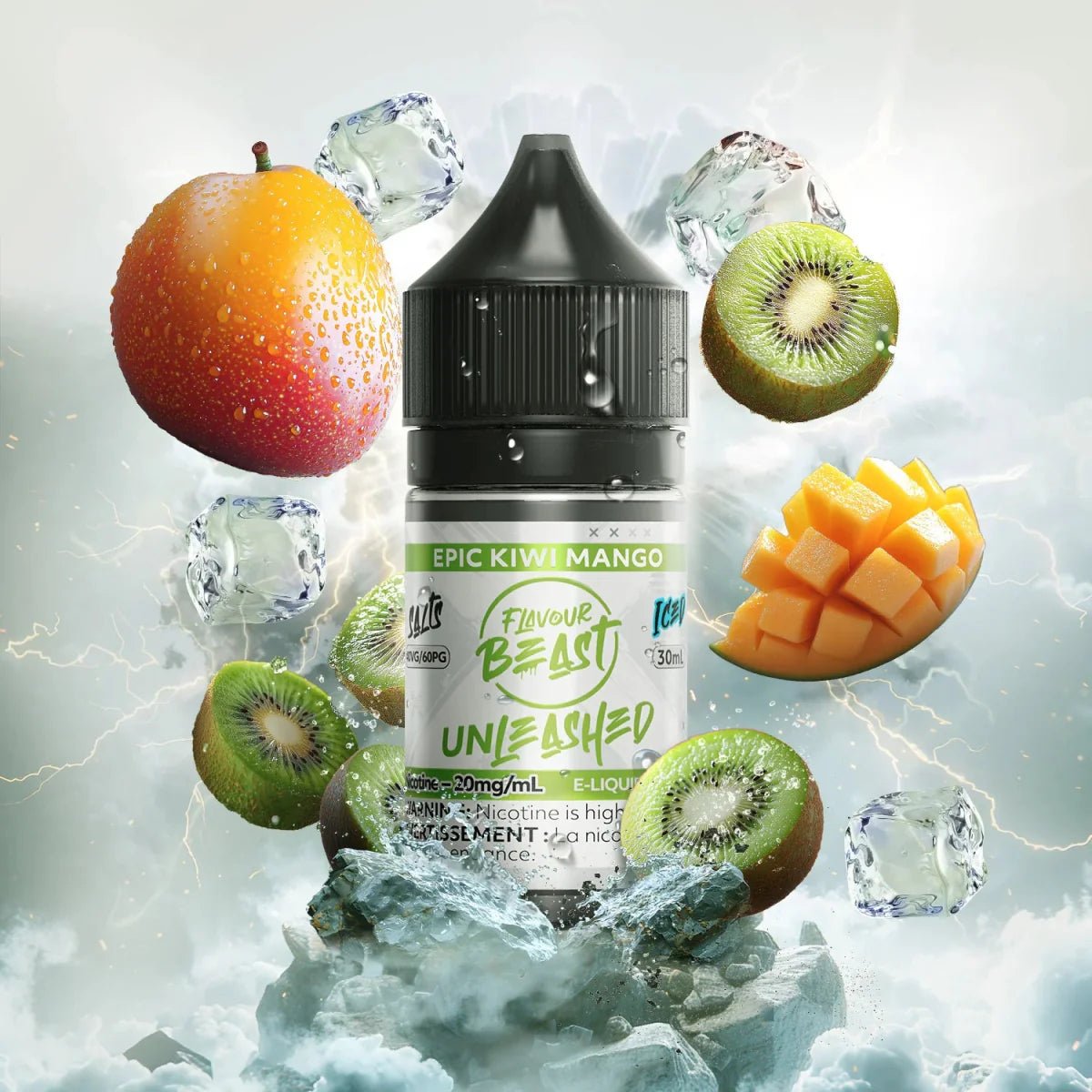 FLAVOUR BEAST - Epic Kiwi Mango Iced Unleashed by Flavour Beast - Salt Nic Vape Juice - Psycho Vape