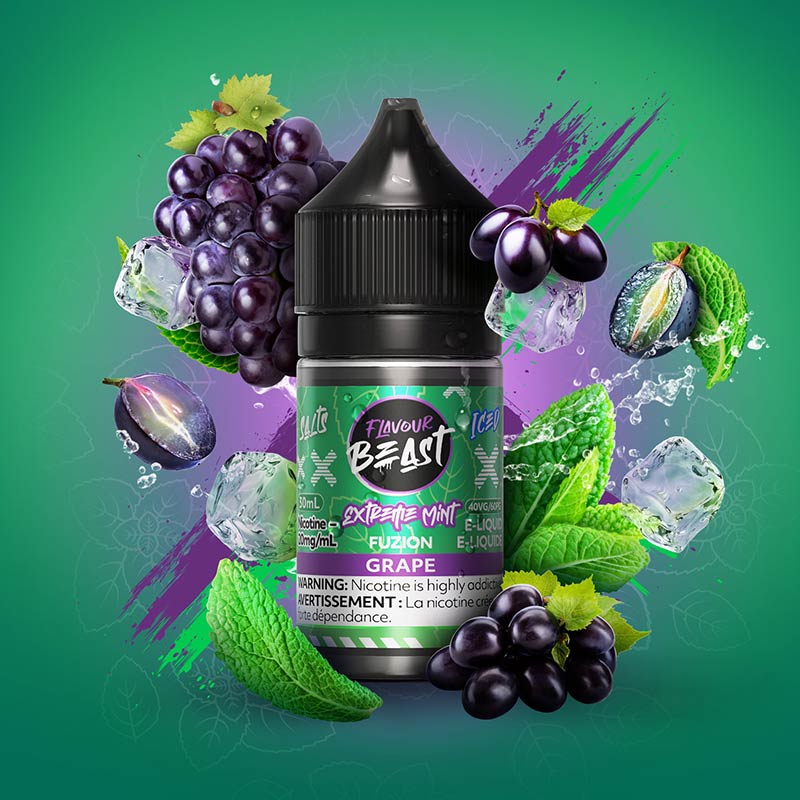 FLAVOUR BEAST - Extreme Mint Fuzion Grape (Iced) by Flavour Beast Salt - Psycho Vape