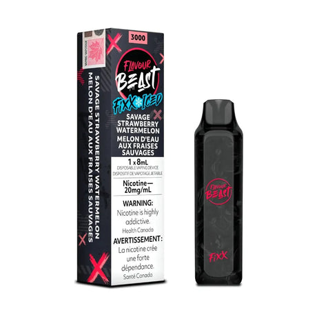 FLAVOUR BEAST - Flavour Beast Fixx 3000 Disposable - Savage Strawberry Watermelon Iced - Psycho Vape