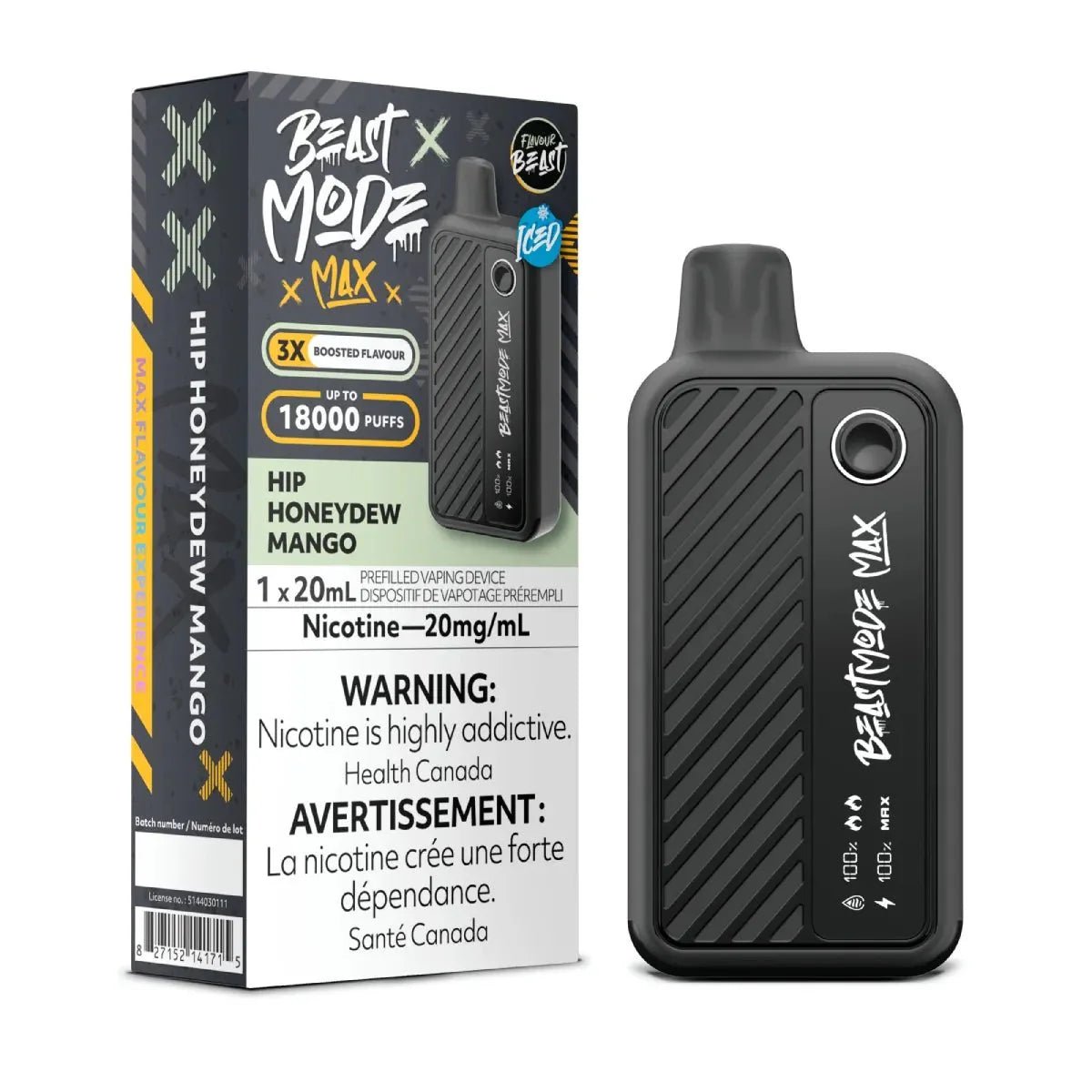 FLAVOUR BEAST - Flavour Beast Beast Mode Max 18K Disposable - Hip Honeydew Mango - Psycho Vape