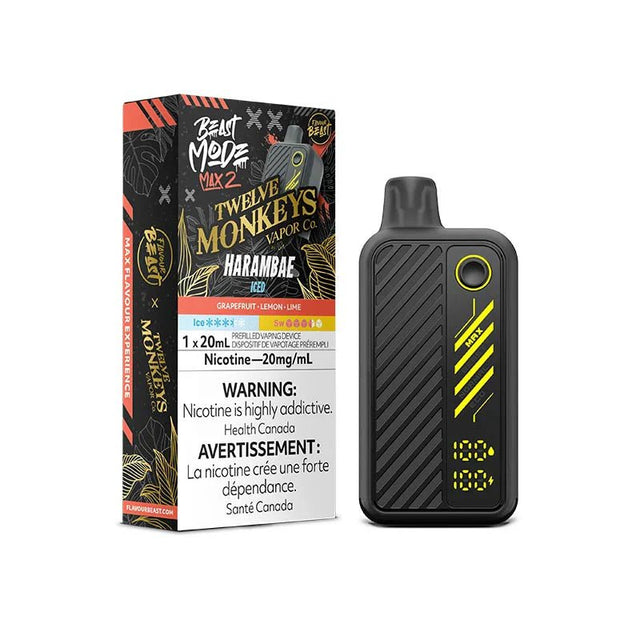 FLAVOUR BEAST - Flavour Beast Beast Mode Max 2 50K Disposable - 12 Monkeys Harambae Iced - Psycho Vape