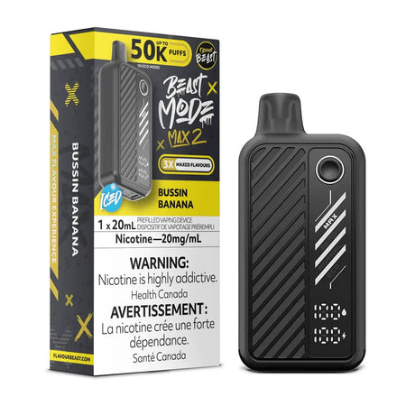 FLAVOUR BEAST - Flavour Beast Beast Mode Max 2 50K Disposable - Bussin Banana Iced - Psycho Vape