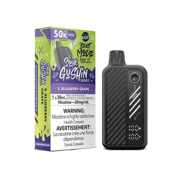 FLAVOUR BEAST - Flavour Beast Beast Mode Max 2 50K Disposable - Gushin S. Blueberry Grape - Psycho Vape