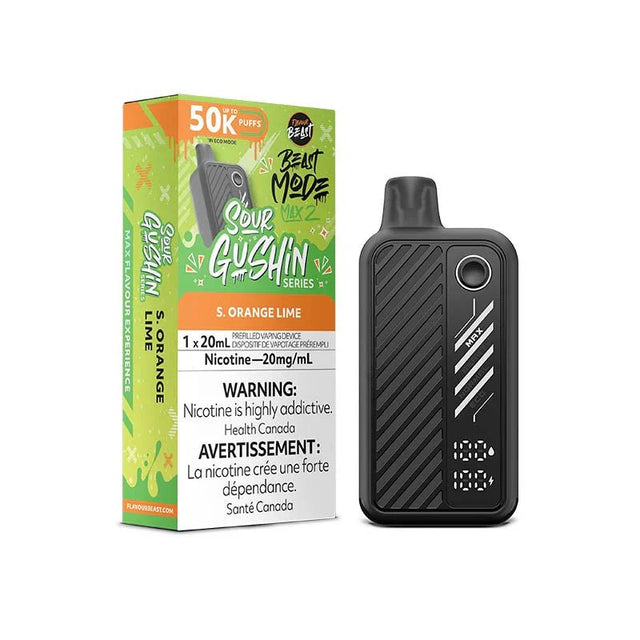 FLAVOUR BEAST - Flavour Beast Beast Mode Max 2 50K Disposable - Gushin S. Orange Lime - Psycho Vape