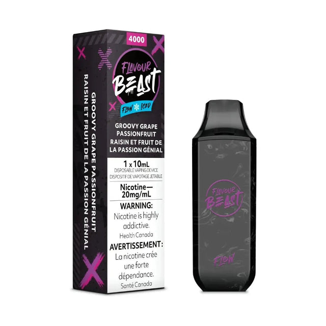 FLAVOUR BEAST - Flavour Beast Flow 4000 Disposable - Groovy Grape Passionfruit Iced - Psycho Vape