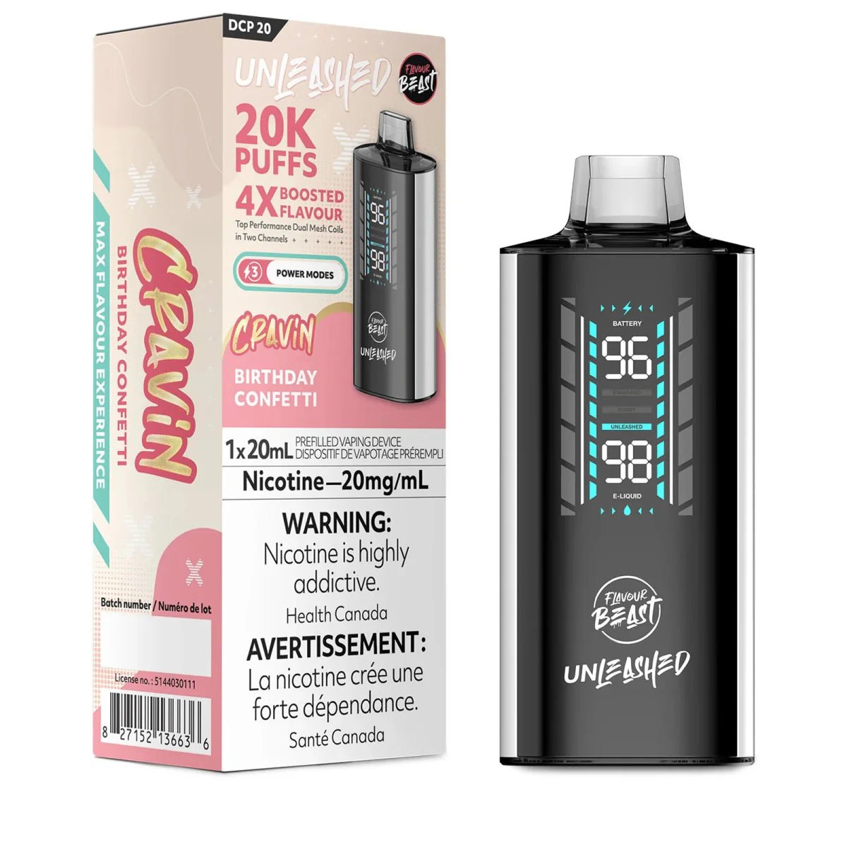 FLAVOUR BEAST - Flavour Beast Unleashed DCP 20K Disposable - Birthday Confetti - Psycho Vape