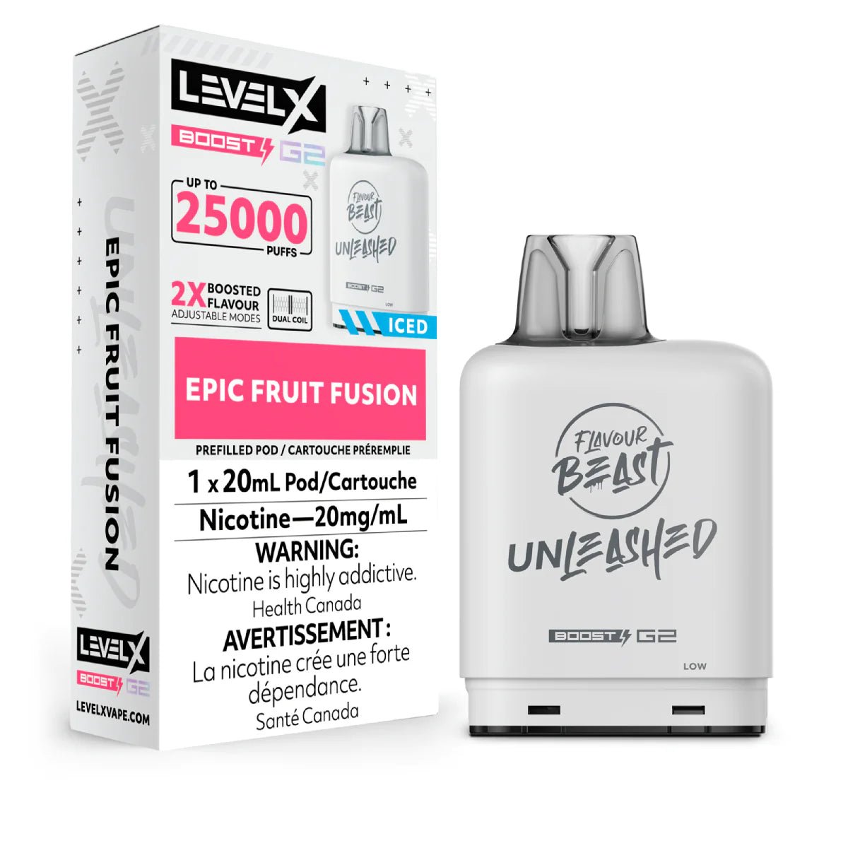 FLAVOUR BEAST - Level X Boost 25K Pod 20ml - Unleashed - Epic Fruit Fusion - Psycho Vape