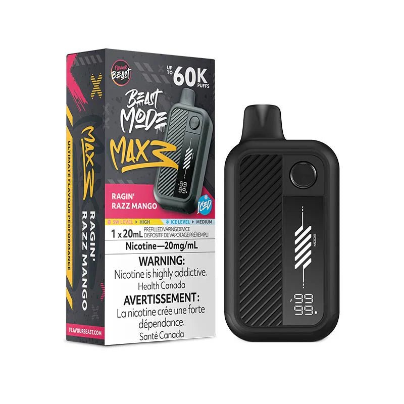 Flavour Beast Mode Max 3 60K - Ragin' Razz Mango Iced - Psycho Vape