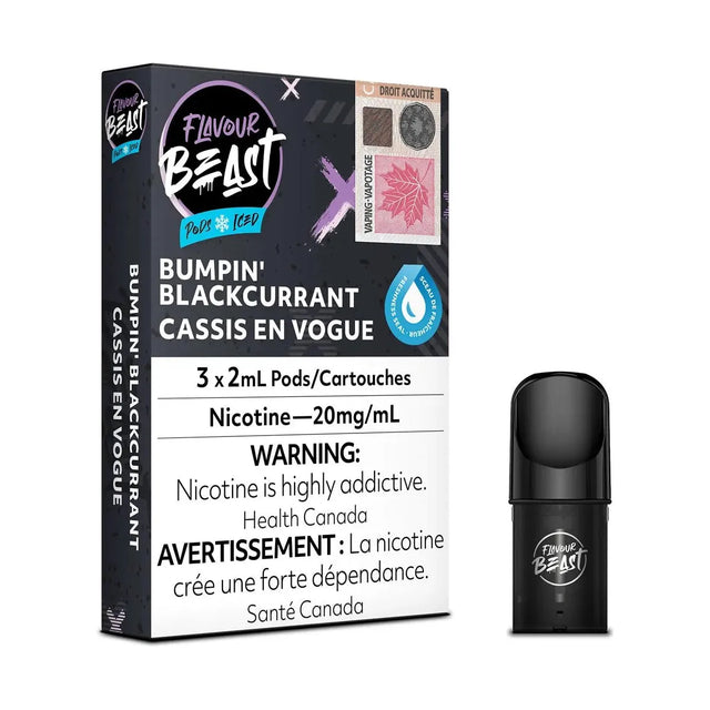 FLAVOUR BEAST - Flavour Beast Pod Pack - Bumpin' Blackcurrant Iced - Psycho Vape