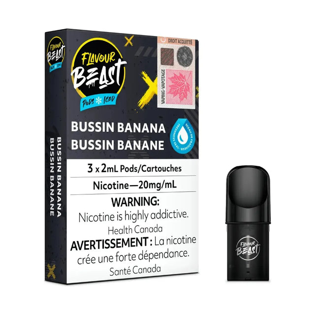 FLAVOUR BEAST - Flavour Beast Pod Pack - Bussin Banana Iced - Psycho Vape