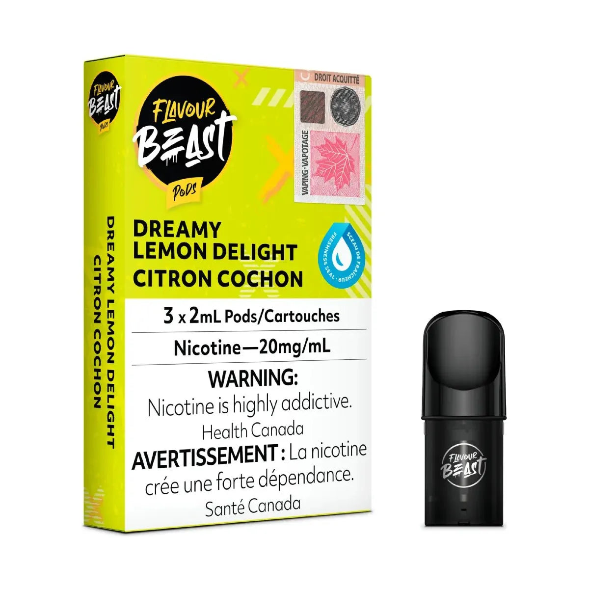 FLAVOUR BEAST - Flavour Beast Pod Pack - Dreamy Lemon Delight - Psycho Vape