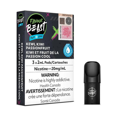 FLAVOUR BEAST - Flavour Beast Pod Pack - Kewl Kiwi Passionfruit Iced - Psycho Vape