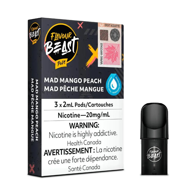 Shop Flavour Beast Pod Pack - Mad Mango Peach - at Vapeshop Mania