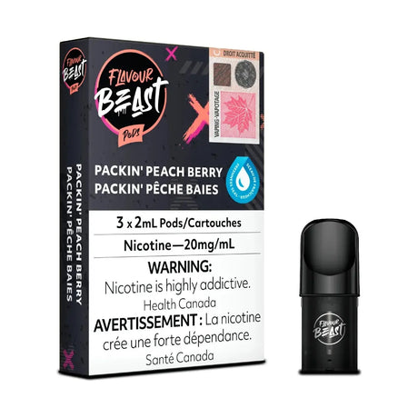 FLAVOUR BEAST - Flavour Beast Pod Pack - Packin' Peach Berry (Pop'n Peach Berry) - Psycho Vape