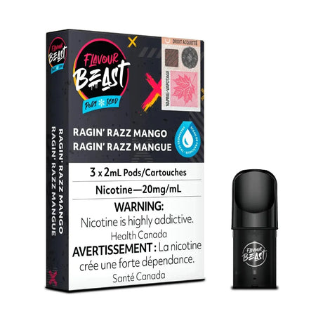 FLAVOUR BEAST - Flavour Beast Pod Pack - Ragin' Razz Mango Iced - Psycho Vape