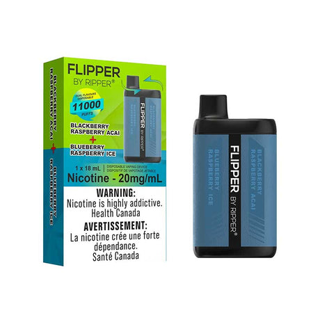 FLIPPER - Flipper by Ripper 11000 - Blackberry Raspberry Acai & Blueberry Raspberry Ice - Psycho Vape