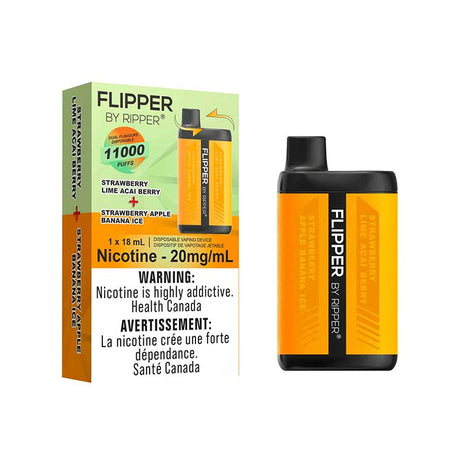 FLIPPER - Flipper by Ripper 11000 - Strawberry Lime Acai Berry & Strawberry Apple Banana Ice - Psycho Vape