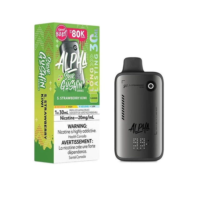 Gushin S. Strawberry Kiwi Disposable Vape – Flavour Beast Alpha 80K - Psycho Vape