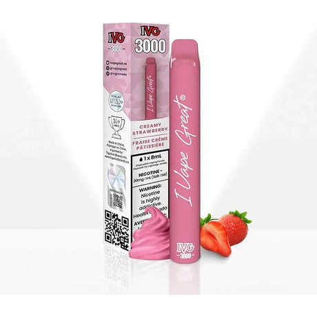 IVG - IVG 3000 Puffs Disposable - Creamy Strawberry - Psycho Vape