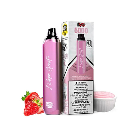 IVG - IVG Bar Max 5000 Disposable - Strawberrilicious (Creamy Strawberry) - Psycho Vape